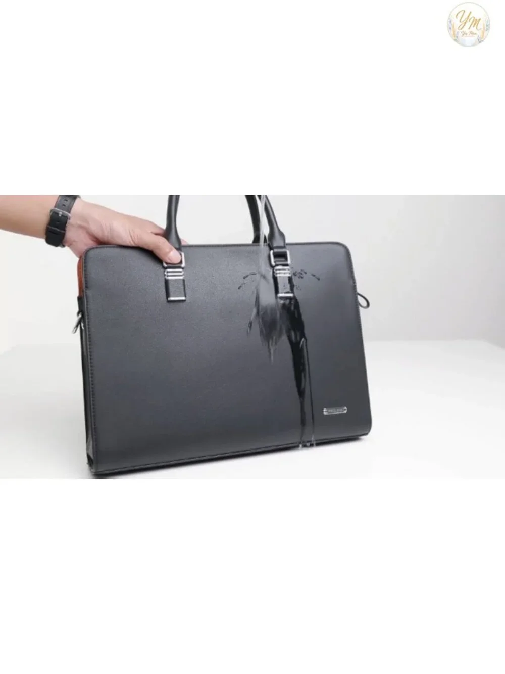 Genuine Leather Top Handle Laptop Briefcase, Classic Work Satchel Bag